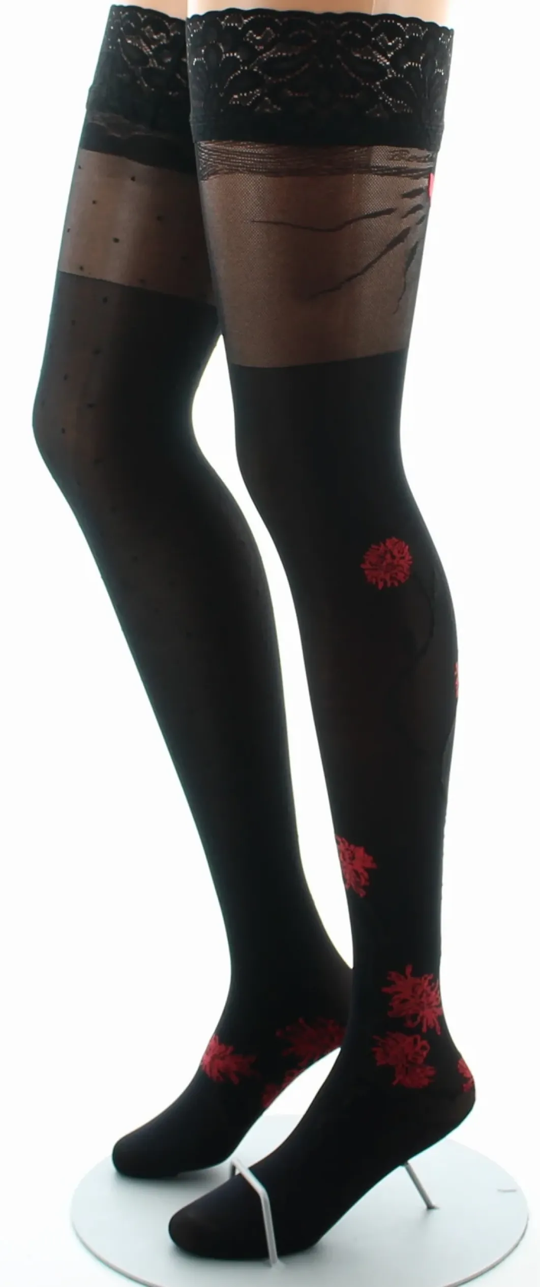 Discount Berthe Aux Grands Pieds Bas autofixant agapanthes rouge fond noir
