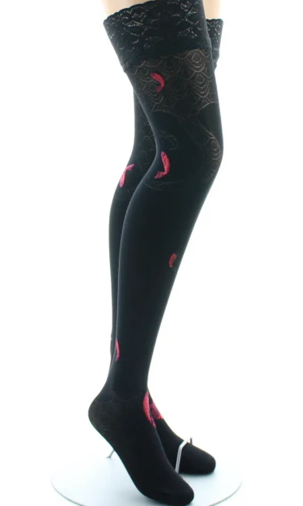 Clearance Berthe Aux Grands Pieds Bas autofixants femme poissons noir et rouge