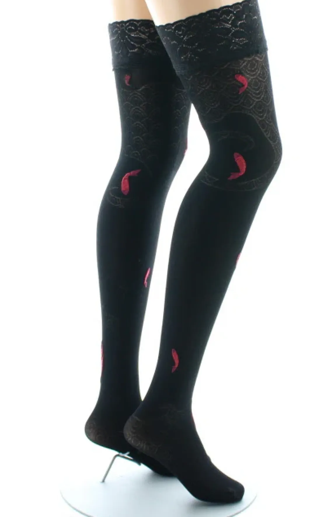 Clearance Berthe Aux Grands Pieds Bas autofixants femme poissons noir et rouge