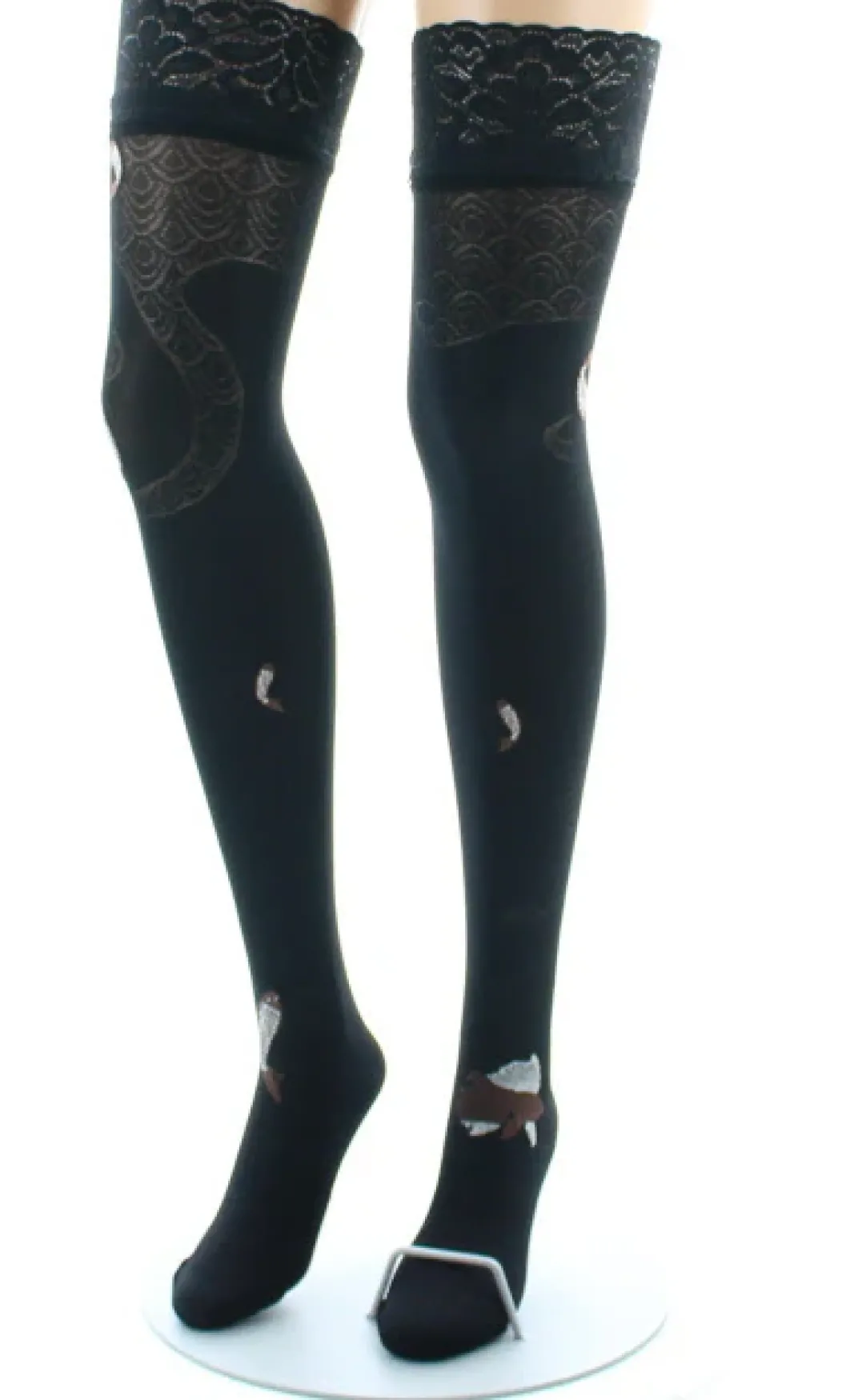 Hot Berthe Aux Grands Pieds Bas autofixants femme poissons noir et marron