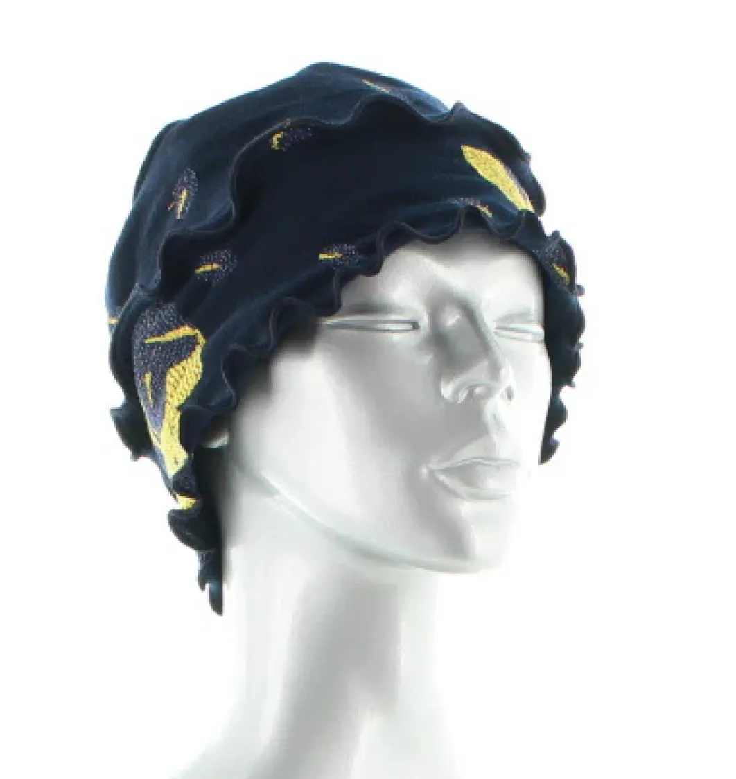 Best Berthe Aux Grands Pieds Bonnet femme coton feuilles d'or