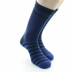 Discount Berthe Aux Grands Pieds Chaussette à Rayures Asymétriques Marine et Bleu