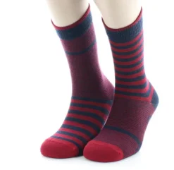 New Berthe Aux Grands Pieds Chaussette à Rayures asymétriques Rouge et Marine