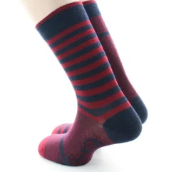 New Berthe Aux Grands Pieds Chaussette à Rayures asymétriques Rouge et Marine