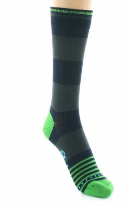 Online Berthe Aux Grands Pieds Chaussettes A Larges Rayures Gris Et Vert