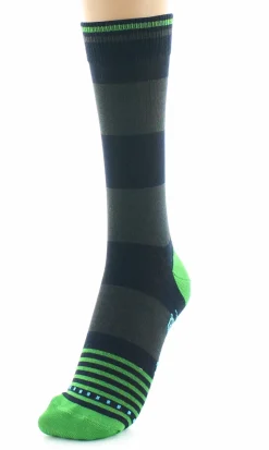 Online Berthe Aux Grands Pieds Chaussettes A Larges Rayures Gris Et Vert