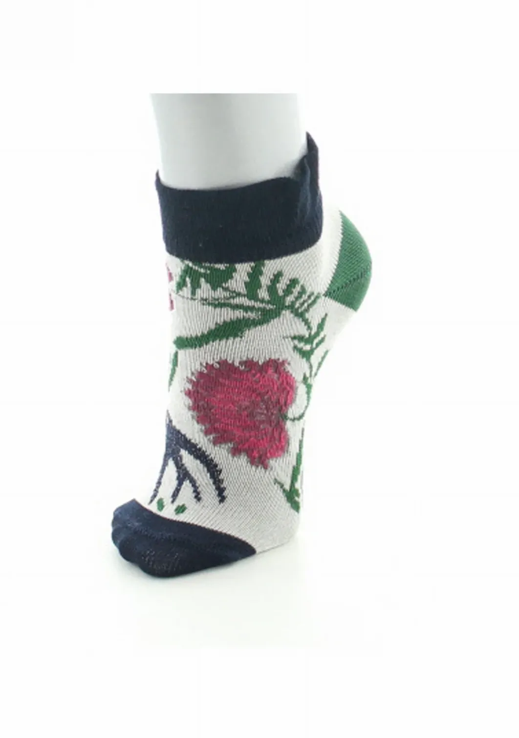 Outlet Berthe Aux Grands Pieds Chaussettes bébé coton fil d'Ecosse Fleurs et Feuilles