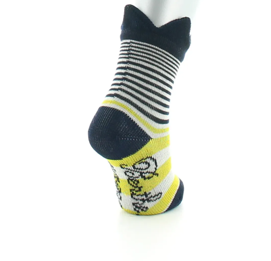 Discount Berthe Aux Grands Pieds Chaussettes bébé fil d'Ecosse couronne marine sur rayures jaunes