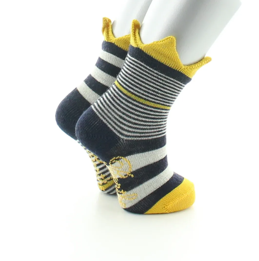 Online Berthe Aux Grands Pieds Chaussettes bébé laine peignée couronne jaune