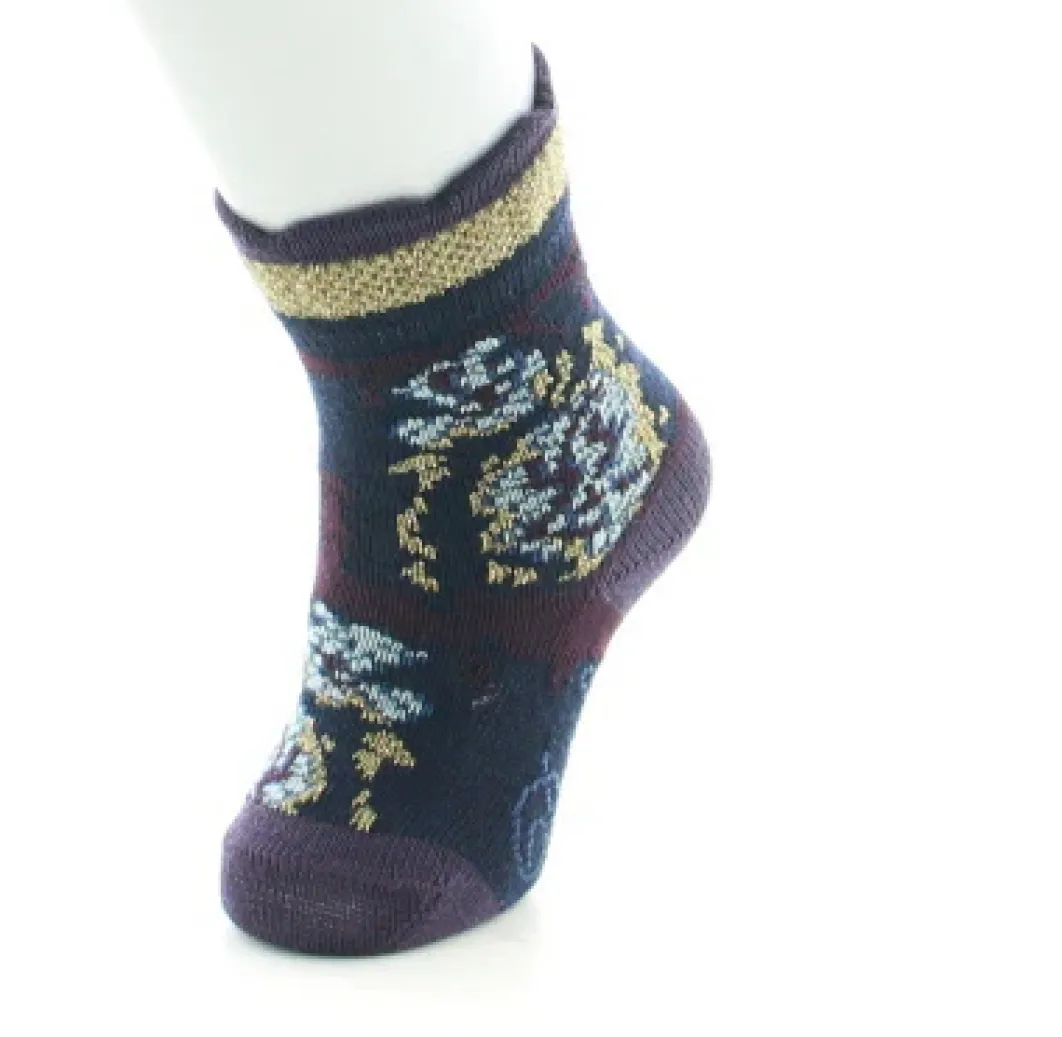 Hot Berthe Aux Grands Pieds Chaussettes bébé laine peignée fleurs de kimono