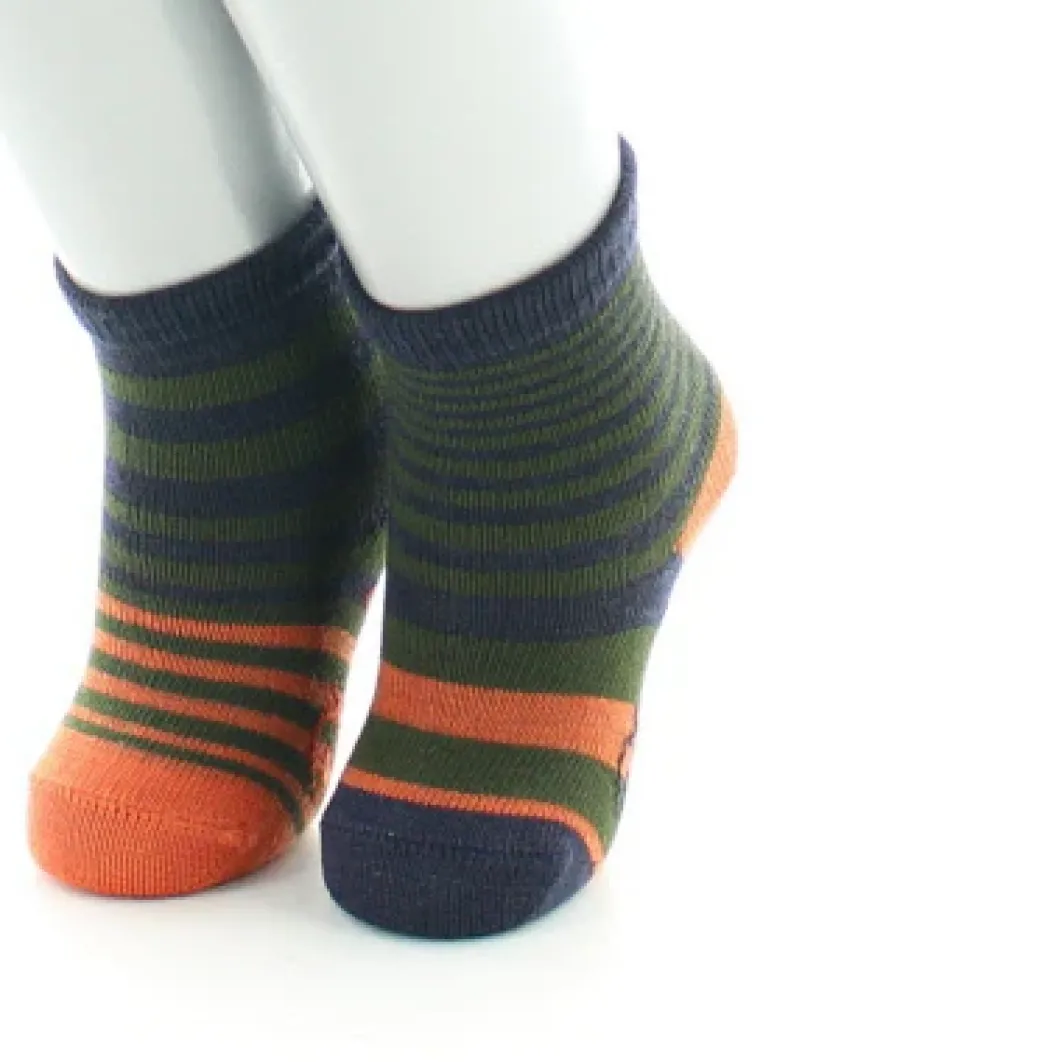 Best Berthe Aux Grands Pieds Chaussettes Bébé Rayures Asymétriques kaki et marine