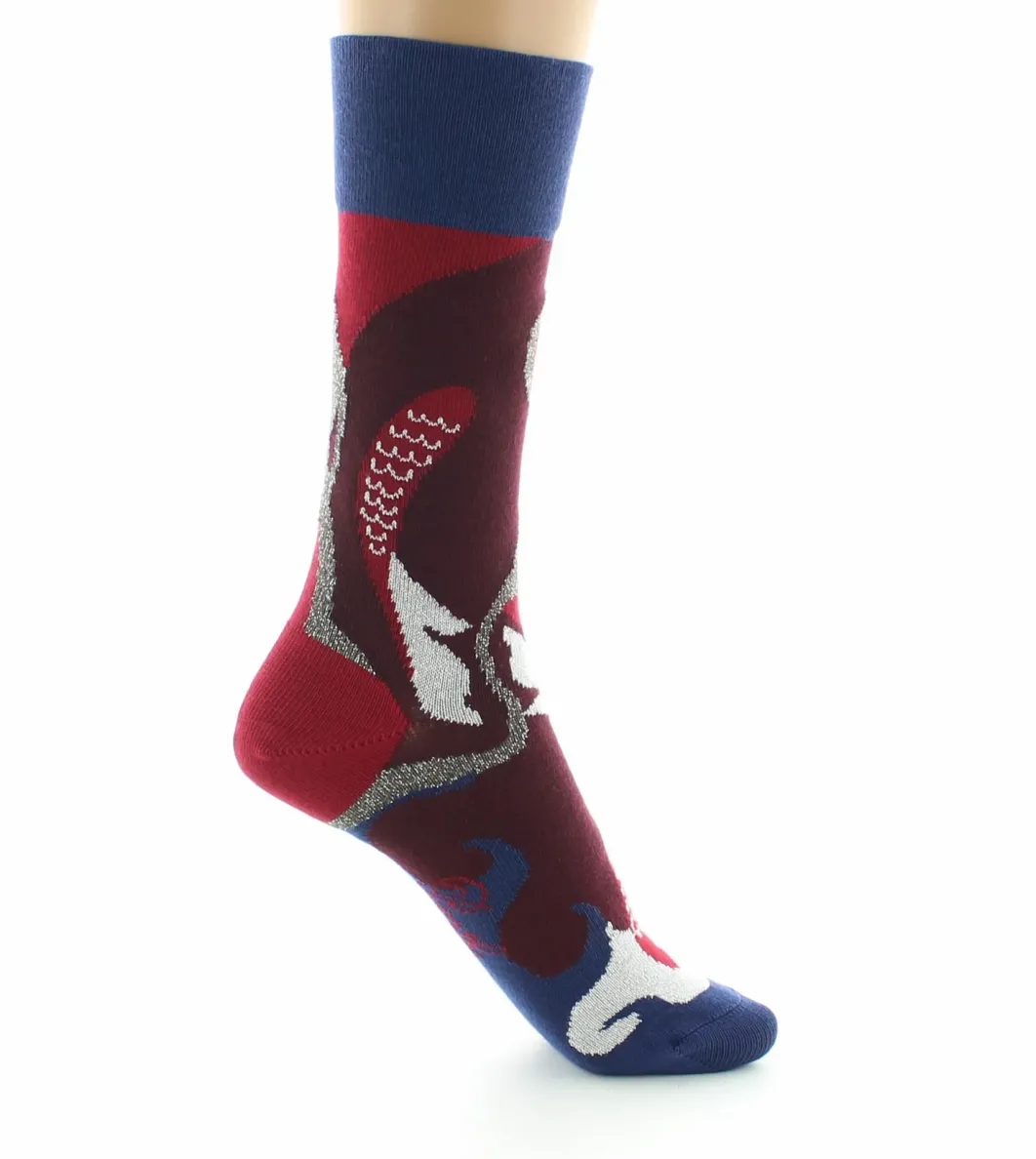 Online Berthe Aux Grands Pieds Chaussettes Carpes Rouges et Argentés