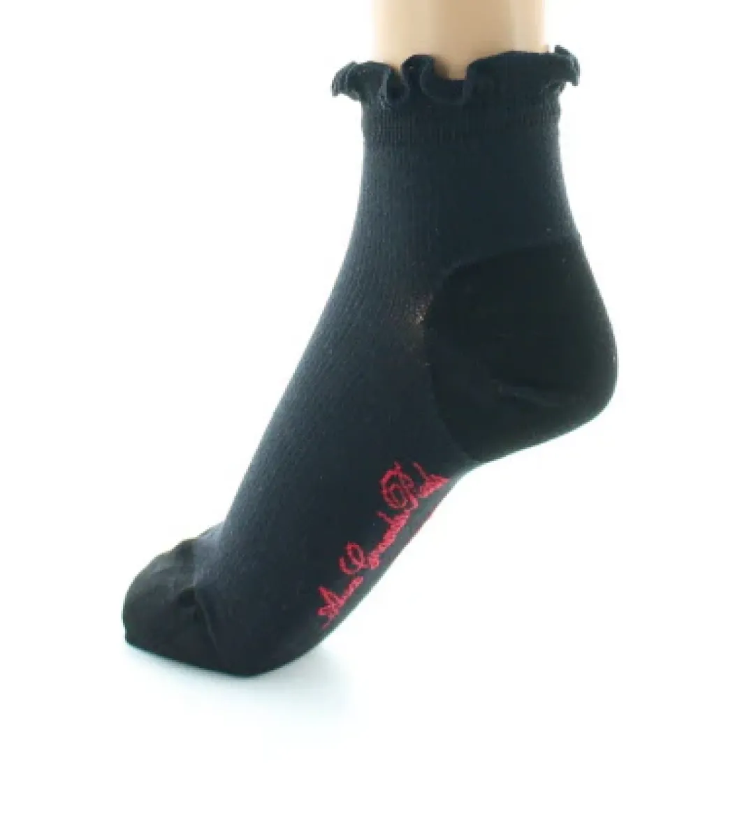 Clearance Berthe Aux Grands Pieds Chaussettes Courtes en soie à côtes noir