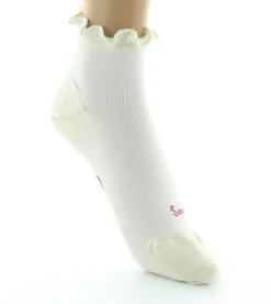 Hot Berthe Aux Grands Pieds Chaussettes Courtes en soie à côtes écru