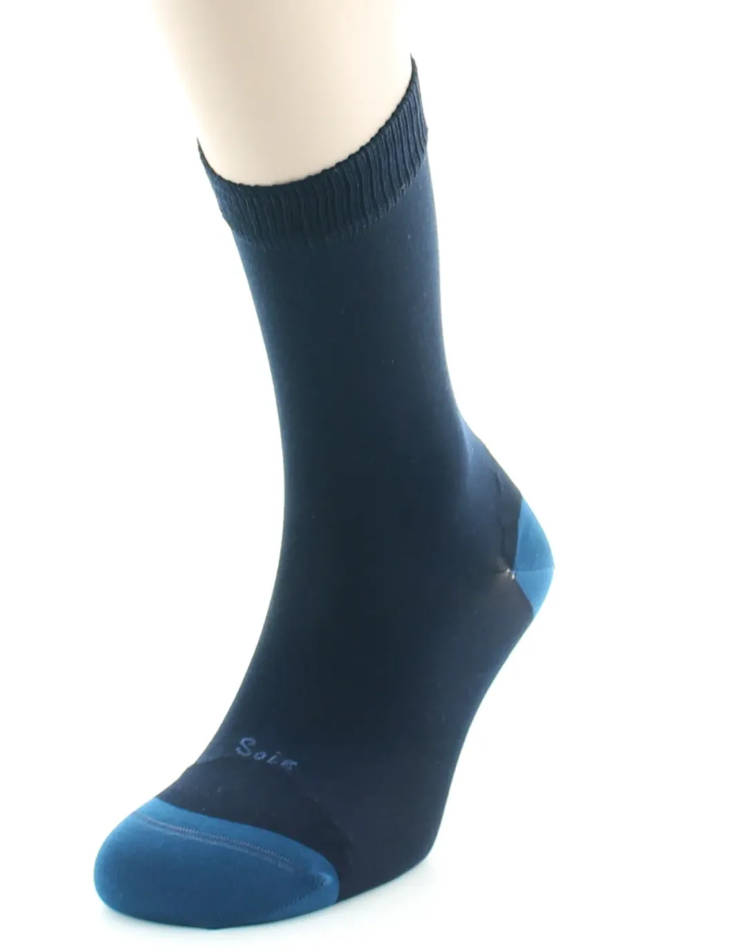 Discount Berthe Aux Grands Pieds Chaussettes En Soie Bleu marine Et Bleu Amiral