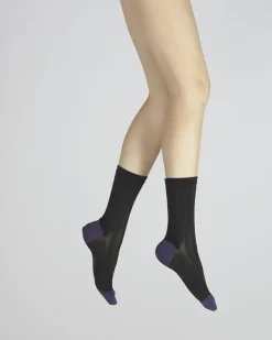 Clearance Berthe Aux Grands Pieds Chaussettes en soie noir-raisin