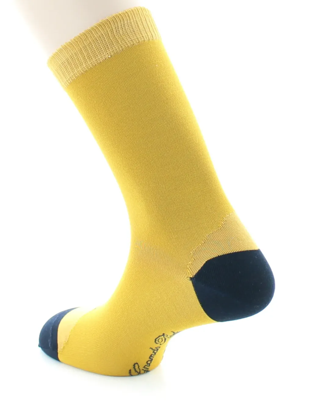 New Berthe Aux Grands Pieds Chaussettes En Soie Tournesol Et Bleu Marine