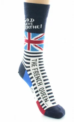 Fashion Berthe Aux Grands Pieds Chaussettes Fantaisie Marine God Save Berthe