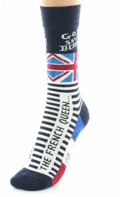 Fashion Berthe Aux Grands Pieds Chaussettes Fantaisie Marine God Save Berthe