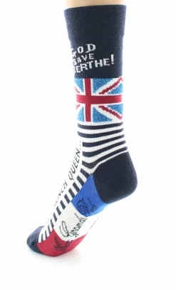 Fashion Berthe Aux Grands Pieds Chaussettes Fantaisie Marine God Save Berthe