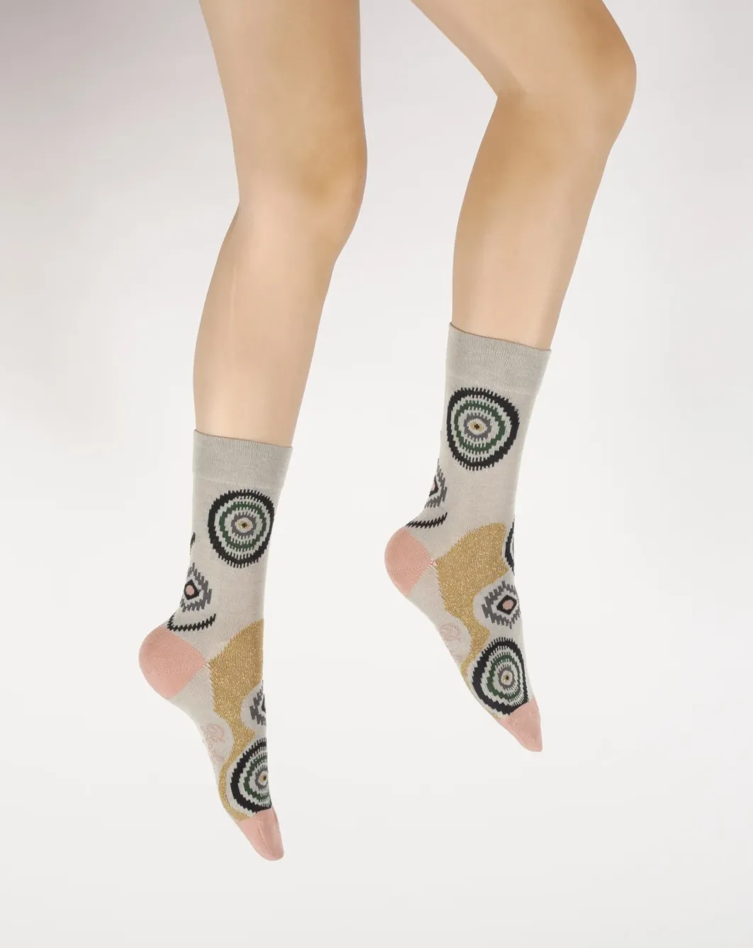 Best Berthe Aux Grands Pieds Chaussettes femme fil d'Ecosse graphisme géométrique