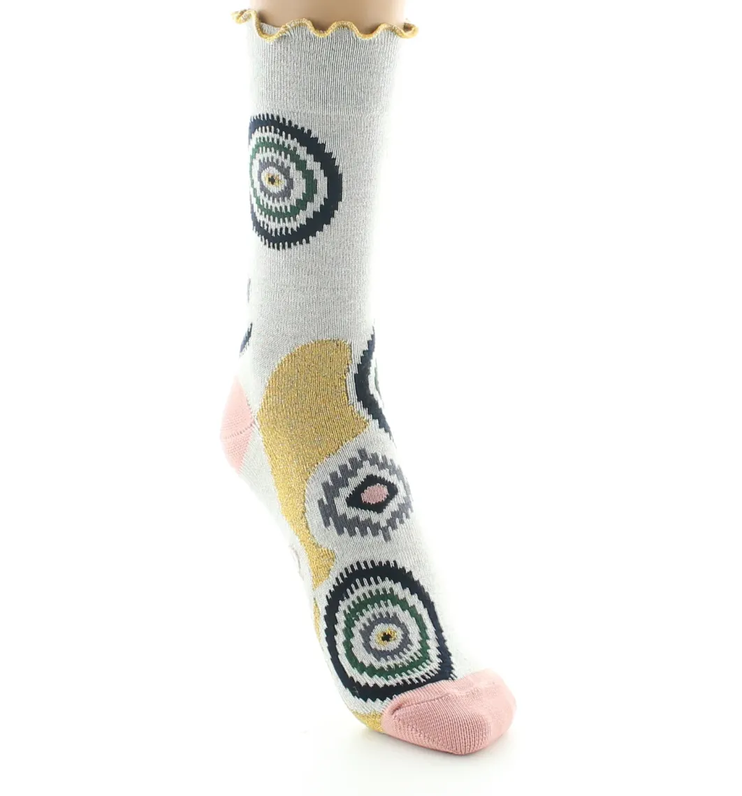 Best Berthe Aux Grands Pieds Chaussettes femme fil d'Ecosse graphisme géométrique