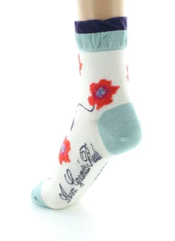 Best Berthe Aux Grands Pieds Chaussettes Femme Fleurs Oranges