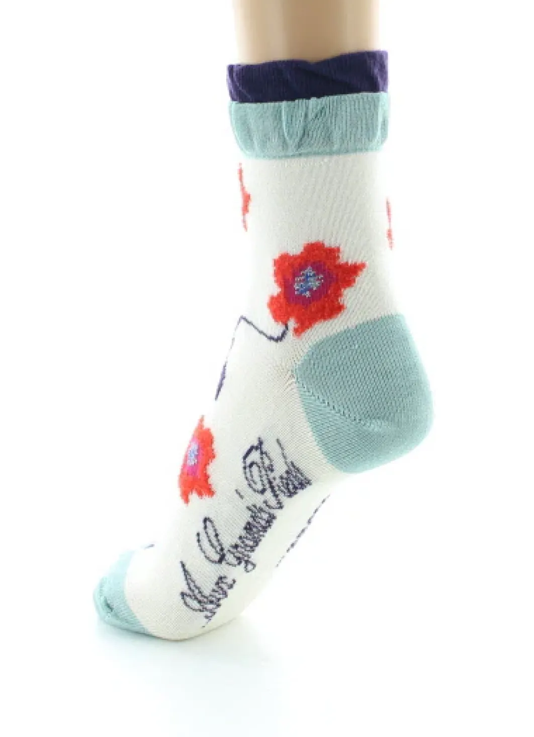 Best Berthe Aux Grands Pieds Chaussettes Femme Fleurs Oranges