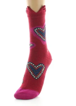 Best Berthe Aux Grands Pieds Chaussettes femme laine peignée cœur et couronne