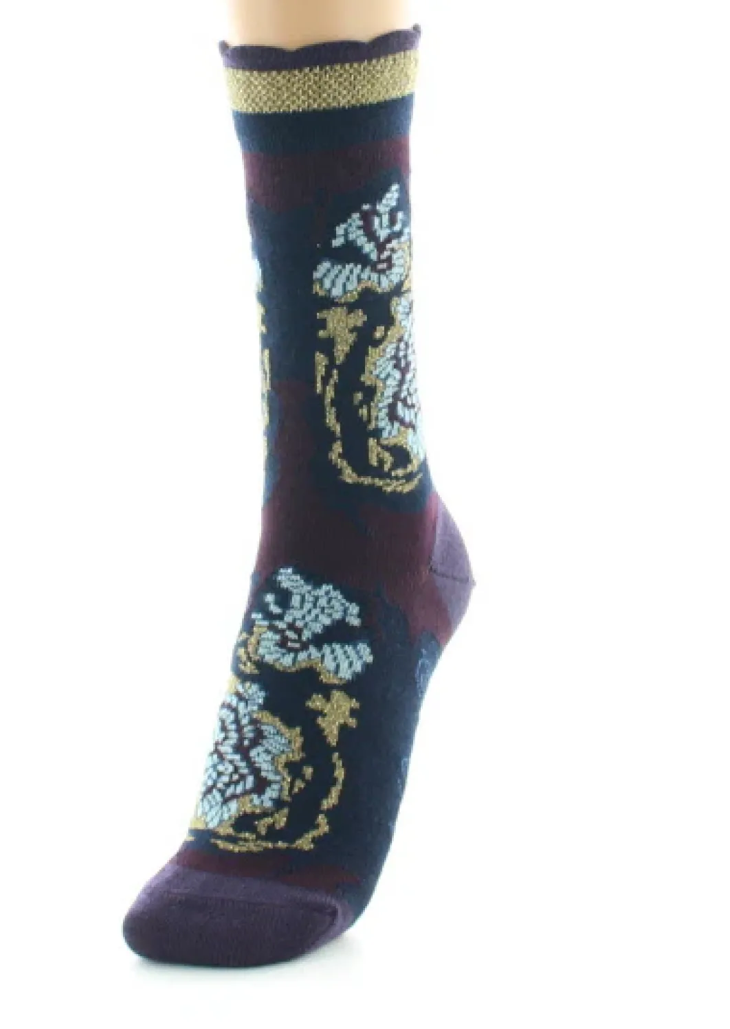 Discount Berthe Aux Grands Pieds Chaussettes femme laine peignée fleurs de kimono
