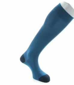 Outlet Berthe Aux Grands Pieds Chaussettes Hautes En Soie Bleu Roi et Marine Briac