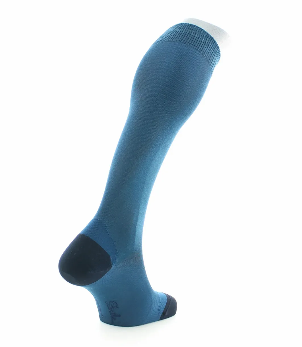 Outlet Berthe Aux Grands Pieds Chaussettes Hautes En Soie Bleu Roi et Marine Briac