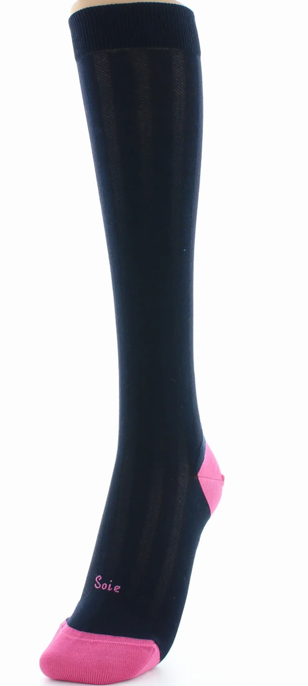 Discount Berthe Aux Grands Pieds Chaussettes hautes en soie marine-fushia