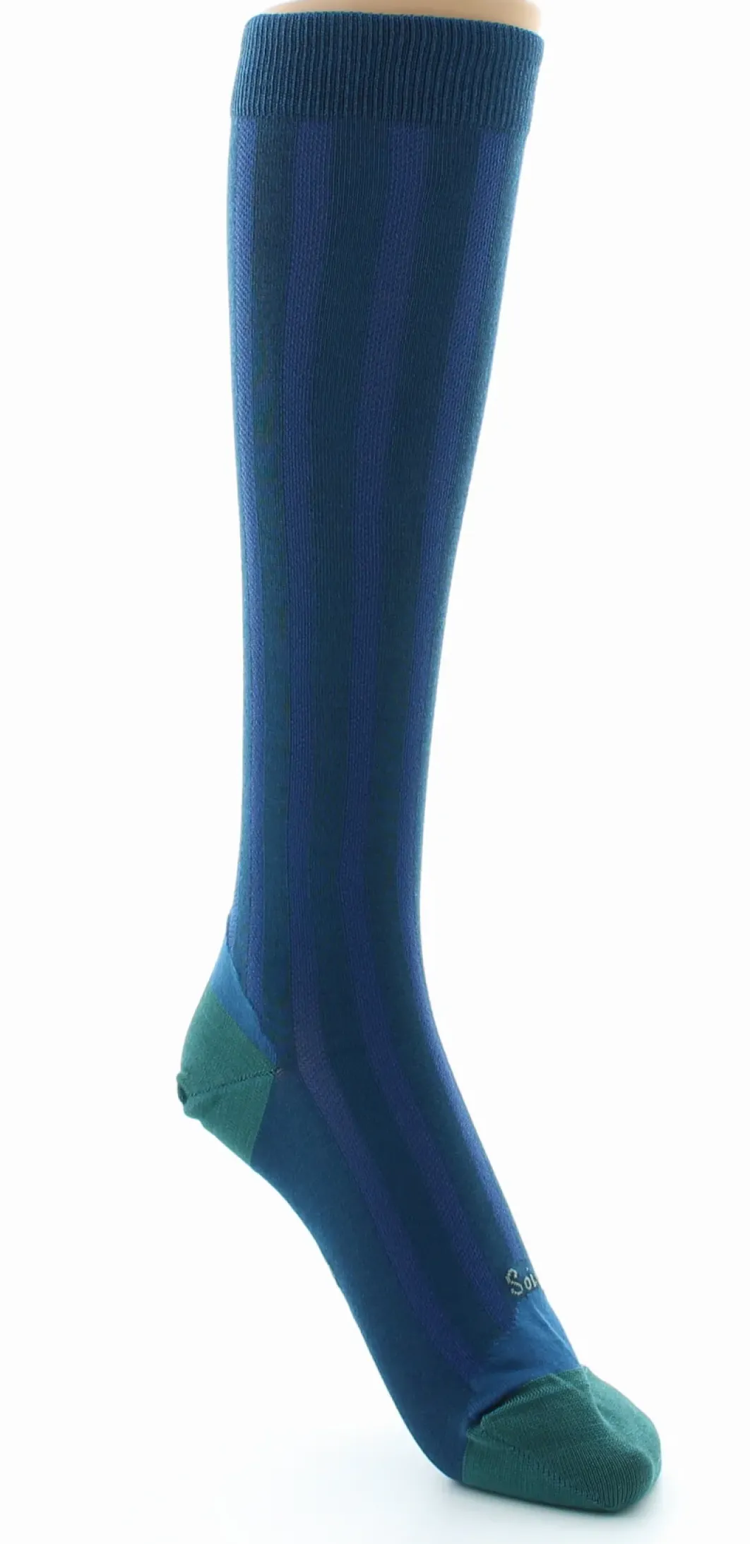 Online Berthe Aux Grands Pieds Chaussettes Hautes en Soie Bleu Minuit - Talon et pointe Turquoise
