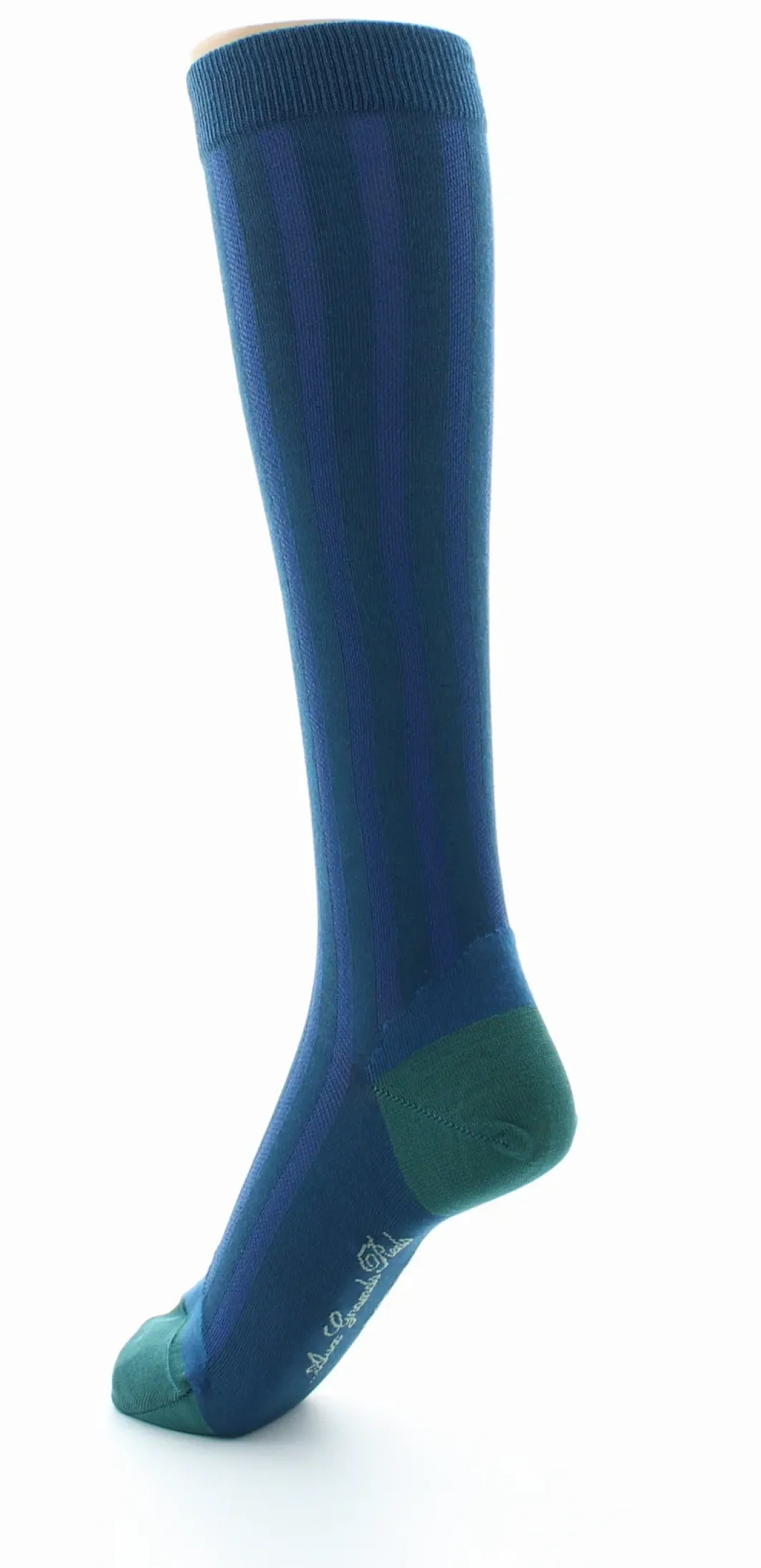 Online Berthe Aux Grands Pieds Chaussettes Hautes en Soie Bleu Minuit - Talon et pointe Turquoise