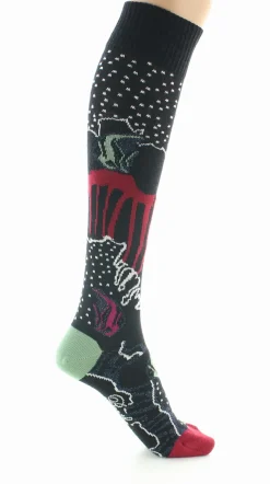 Clearance Berthe Aux Grands Pieds Chaussettes hautes femme laine peignée poissons