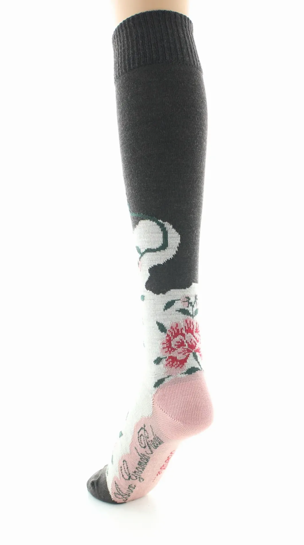 Sale Berthe Aux Grands Pieds Chaussettes hautes femme laine peignée fleurs