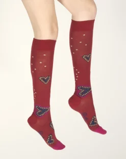Online Berthe Aux Grands Pieds Chaussettes hautes femme laine peignée cœur