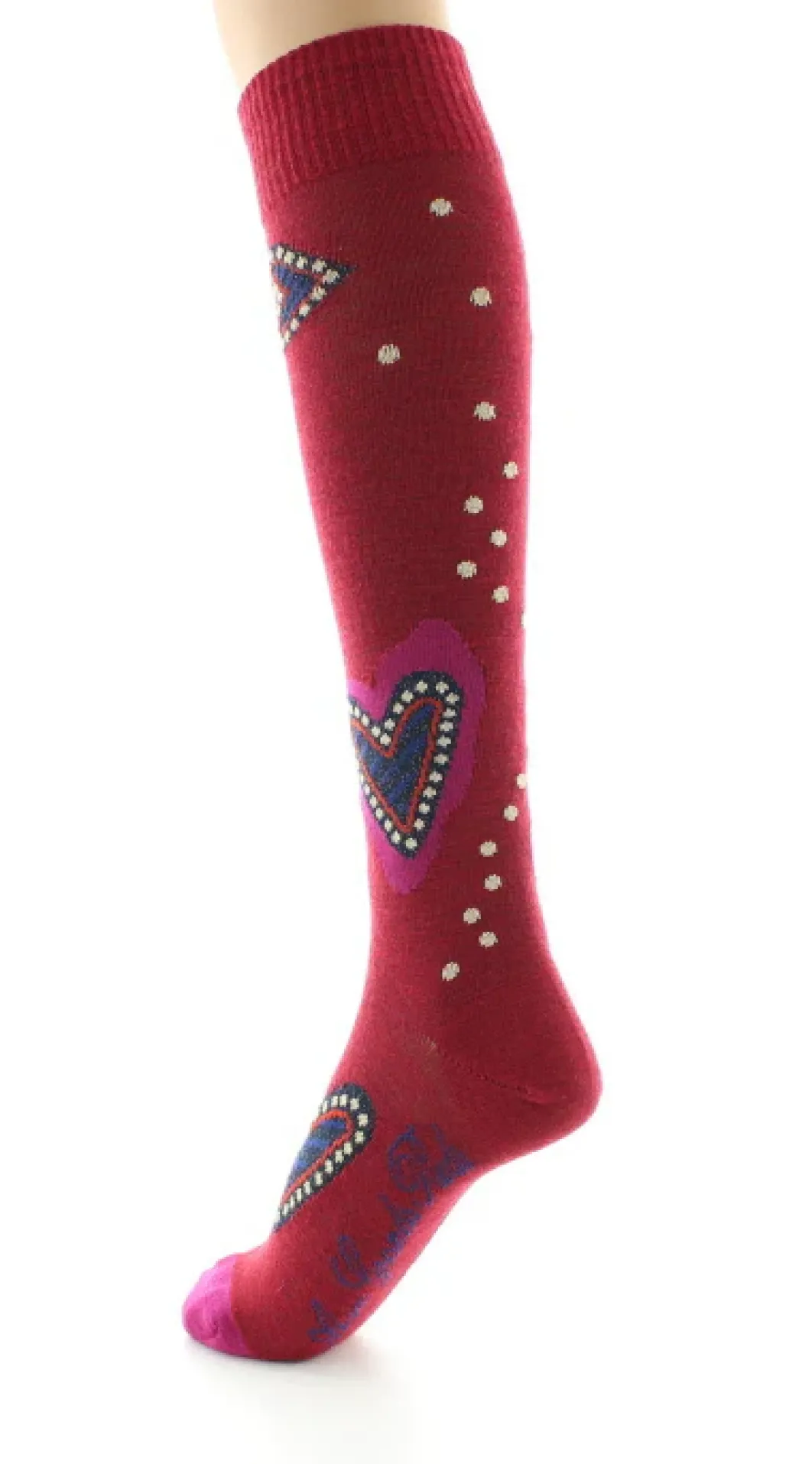 Online Berthe Aux Grands Pieds Chaussettes hautes femme laine peignée cœur