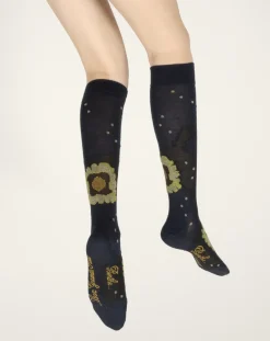 Hot Berthe Aux Grands Pieds Chaussettes hautes femme laine peignée nénuphar