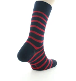Best Berthe Aux Grands Pieds Chaussettes homme en soie marinière bleu rouge