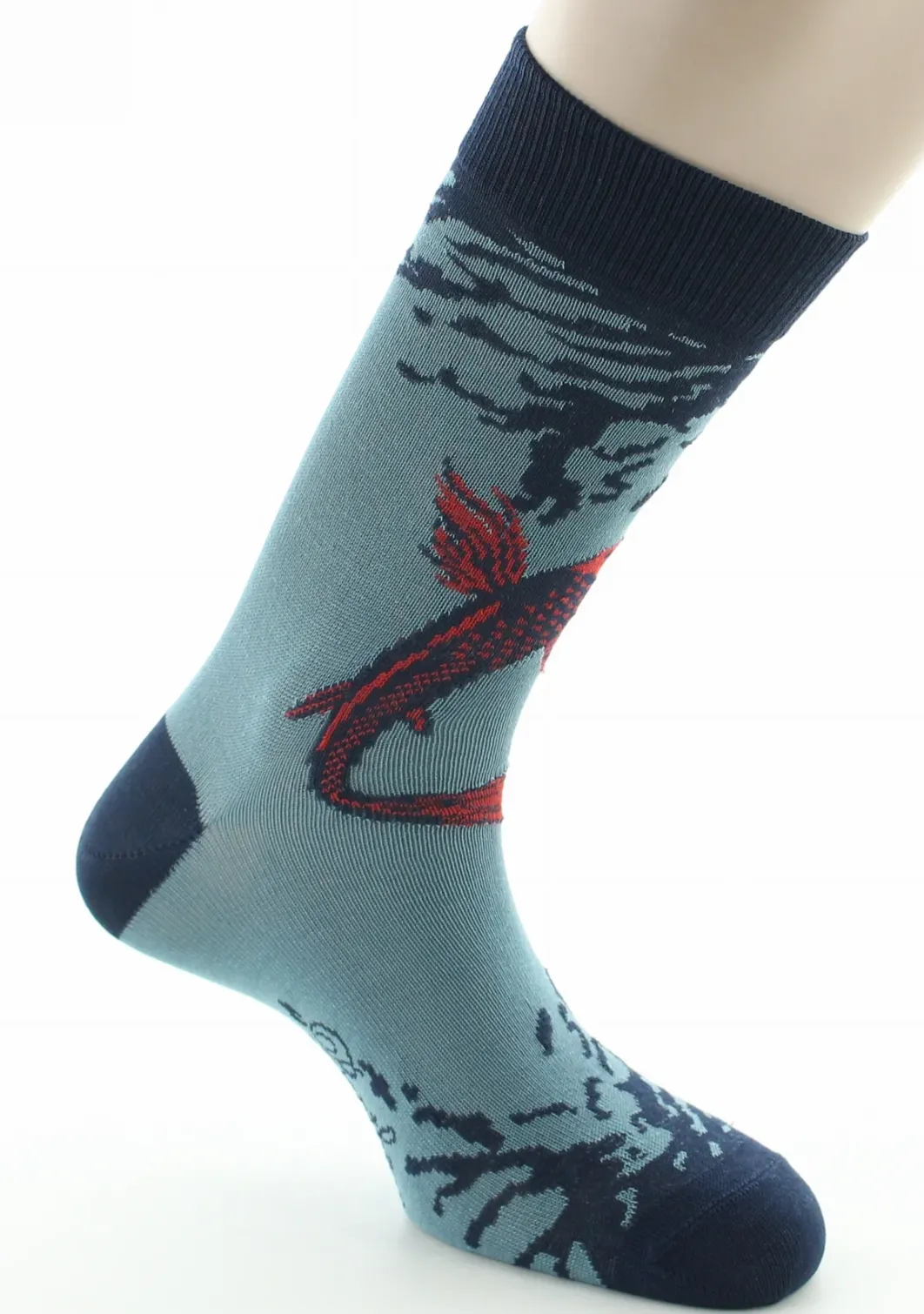 Sale Berthe Aux Grands Pieds Chaussettes homme fil d'Ecosse Poisson Japonais