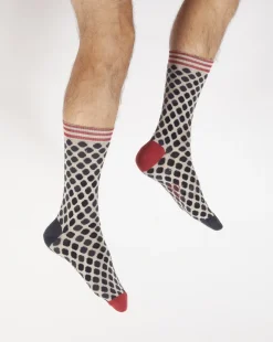 Clearance Berthe Aux Grands Pieds Chaussettes homme fil d'Ecosse pois