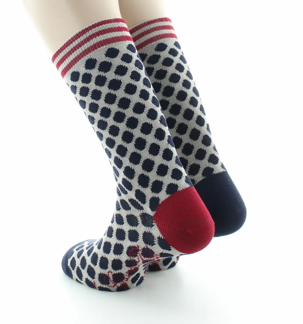 Clearance Berthe Aux Grands Pieds Chaussettes homme fil d'Ecosse pois