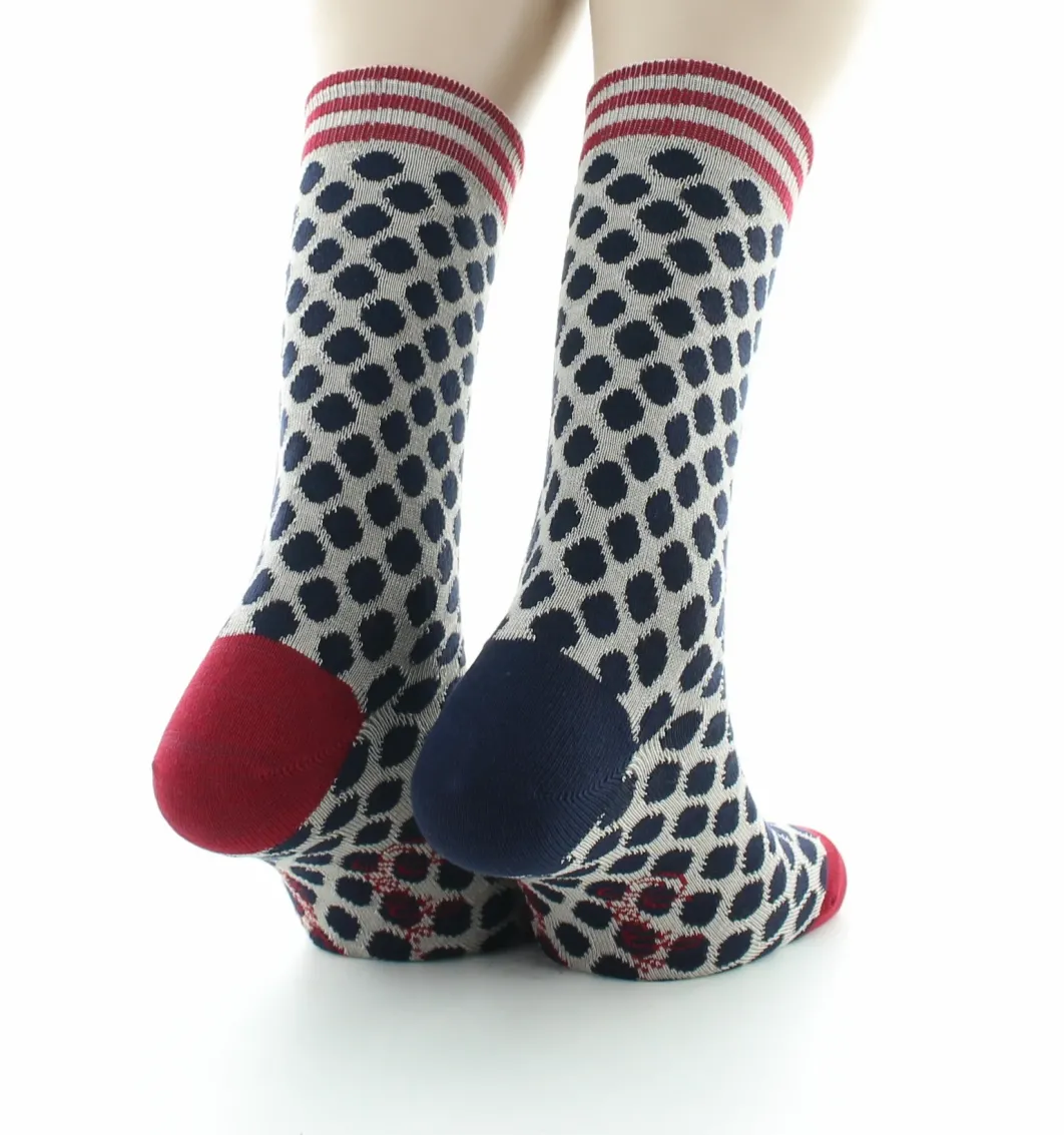 Clearance Berthe Aux Grands Pieds Chaussettes homme fil d'Ecosse pois