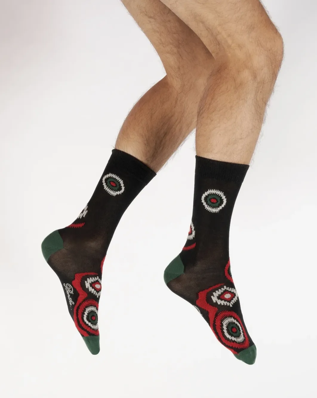 Outlet Berthe Aux Grands Pieds Chaussettes homme fil d'Ecosse graphisme géométrique