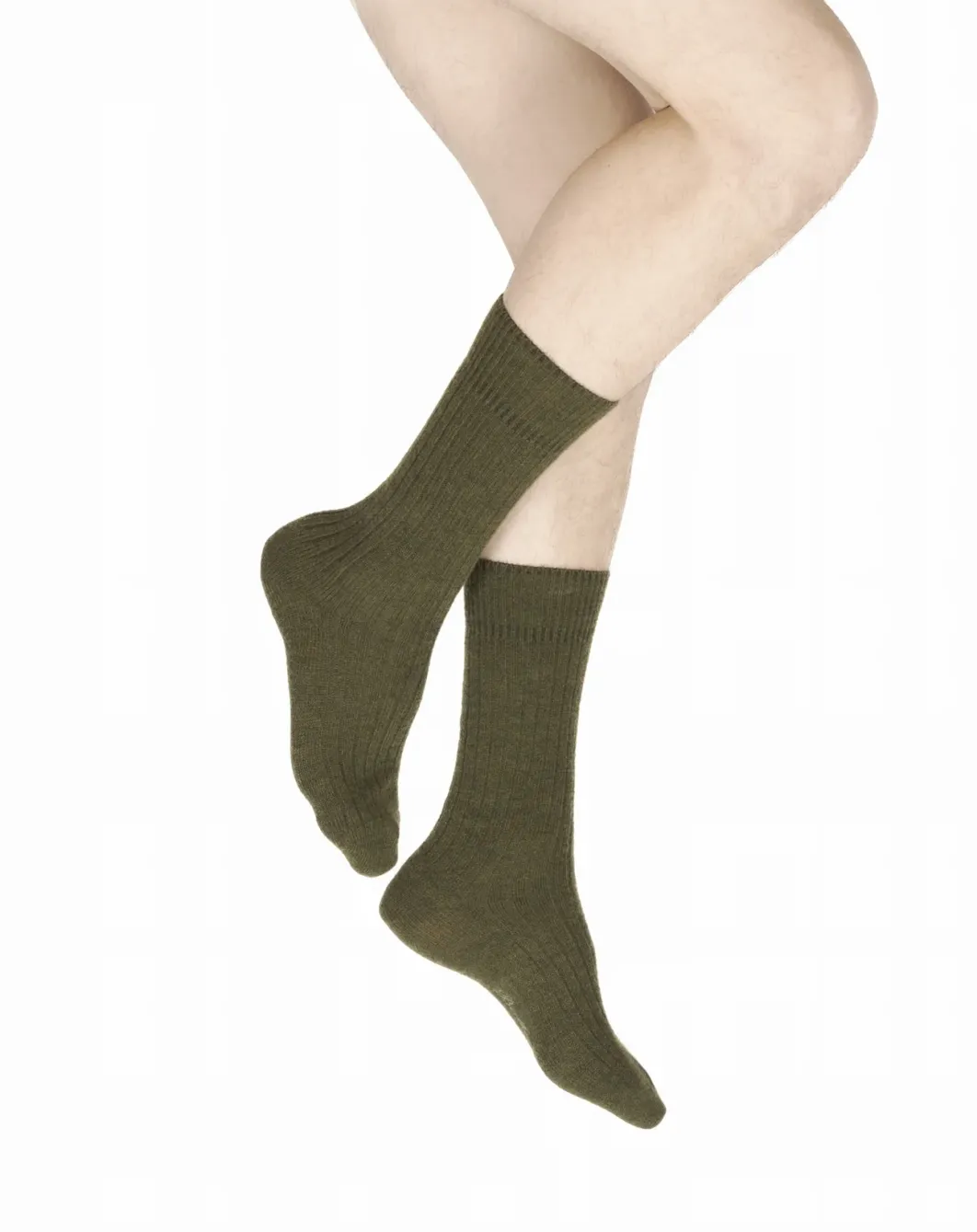 Fashion Berthe Aux Grands Pieds Chaussettes homme laine et acrylique kaki
