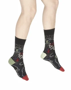 Hot Berthe Aux Grands Pieds Chaussettes homme laine peignée poissons