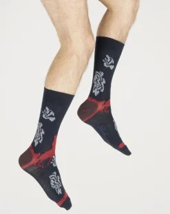 Online Berthe Aux Grands Pieds Chaussettes homme laine peignée fleurs de kimono