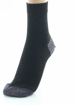 Clearance Berthe Aux Grands Pieds Chaussettes pailletées femme noir et marine
